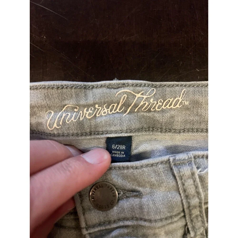 Universal Thread Jeans Womens 6 28R Gray Skinny Mid Rise Stretch Denim Pants - Picture 8 of 9